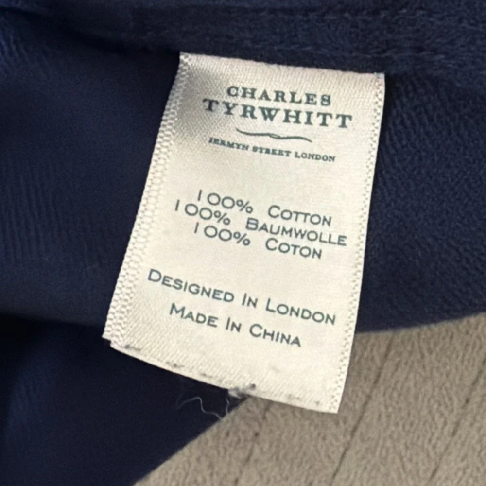 Charles Tyrwhitt Dress Shirt Non Iron classic Fit Heavy Cotton Men's Sz. 2XL